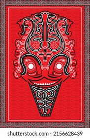 Illustration of the design of Gorga Ulu (head), the traditional carving art of the Batak people