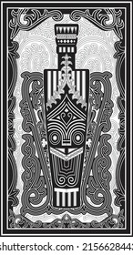 Illustration of the design of Gorga Ulu (head), the traditional carving art of the Batak people