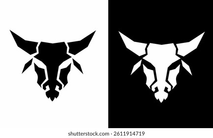 illustration design graphic of abstract bull head suitable for logo elements