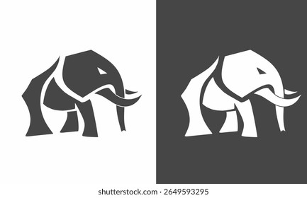 ilustração design gráfico de design de logotipo abstrato cabeça de elefante. adequado para uso em elementos