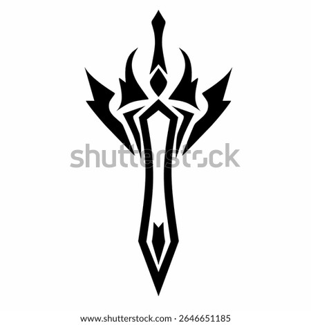 illustration design graphic of abstract tribal art sword