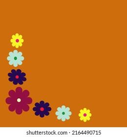 Illustration design graphic of half flowers background perfect for flash card, template, wallpaper etc.