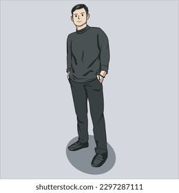 illustration design graphic of men and boy perfect for design