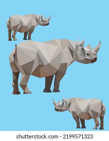 illustration design graphic of rhinoceros in geometric. perfect for design