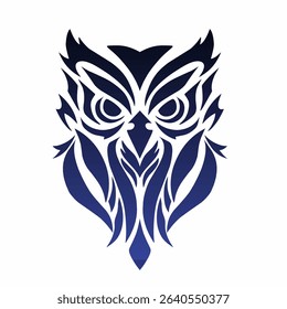 illustration design graphic of tribal art tattoo abstract owl with white background