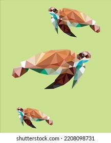 illustration design graphic of turtle in geometric. perfect for design