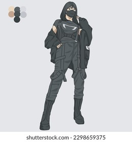 illustration design graphic of woman or girl perfect for design
