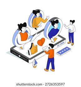 Ein Illustrationsdesign der Gruppenkommunikation 