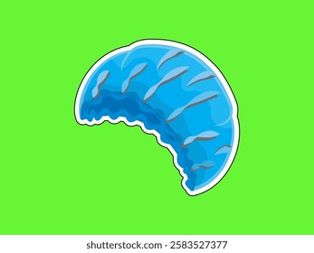 Illustration design of the hair cap icon, nurse cap, hair covering, to protect hair from falling and contaminating other media, realistic vector icon sticker style isolated on green background