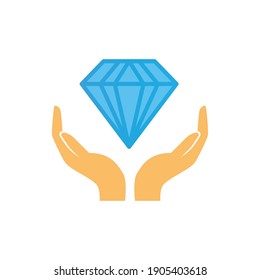 illustration design of hand and diamond