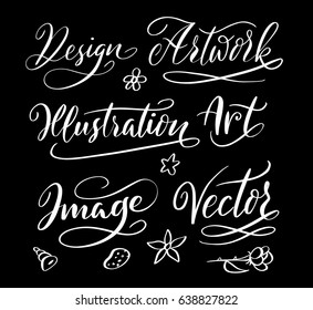Illustration and design hand written typography. Good use for logotype, symbol, cover label, product, brand, poster title or any graphic design you want. Easy to use or change color 