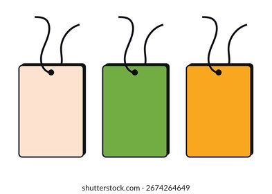 Illustration design hang tag element isolated on white background