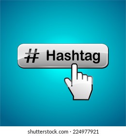 Illustration of design hashtag web button concept