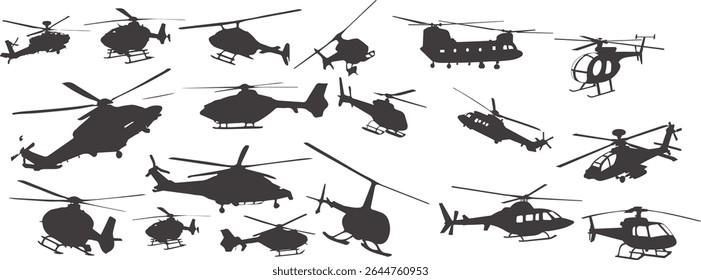 illustration design of helicopter black and white