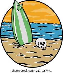 illustration design holidays in beach