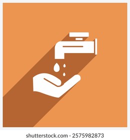 Illustration Design Icon of hand taking ablution water, Islamic Ramadan Icon