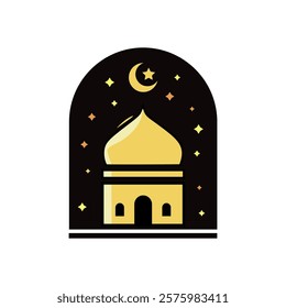 Illustration Design Icon of Mosque, Islamic Ramadan Icon 3