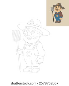 illustration design image of a farmer for children