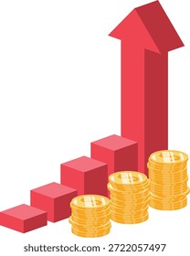 Illustration Design der wachsenden finanziellen Bedürfnisse in einem Unternehmen oder Büro. Geeignet für alle Inhalte.