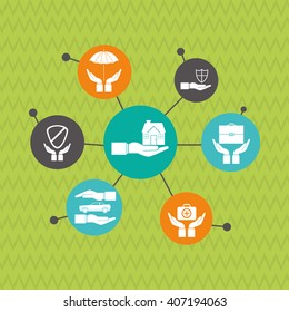 Illustration design of insurance, editable vecctor