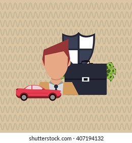 Illustration design of insurance, editable vecctor