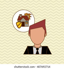 Illustration design of insurance, editable vecctor