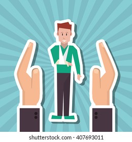 Illustration design of insurance, editable vecctor