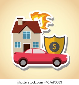 Illustration design of insurance, editable vecctor