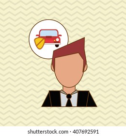 Illustration design of insurance, editable vector