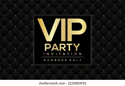 Illustration design invitations to the VIP party gold and black background