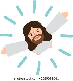 Illustration design of Jesus with a lot of love