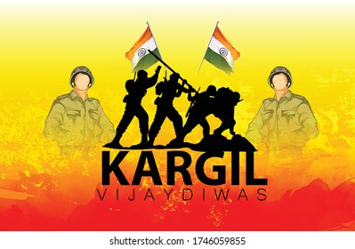 Illustration Design Kargil Vijay Diwas Creative Stock Vector (Royalty ...