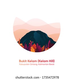 An illustration design of Kelam Hill (Bukit Kelam), Sintang Kalimantan Barat, Indonesia.