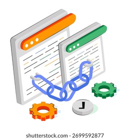 An illustration design of linked website 