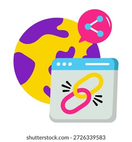 Um desenho ilustrativo de um site vinculado 
