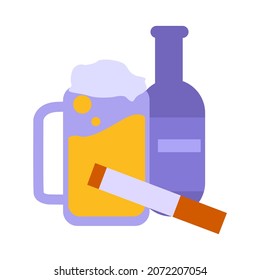 illustration design, liquor and cigarette vector