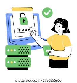 Un diseño de ilustración de servidor bloqueado 