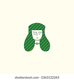 Illustration design logo beuty queen