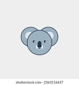 Illustration design logo head koala