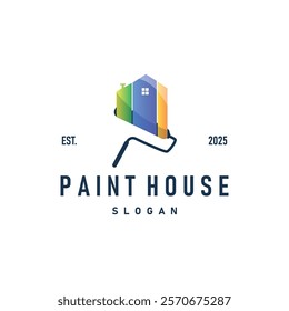 illustration design logo paint brush liquid paint colorful and unique premium symbol icon