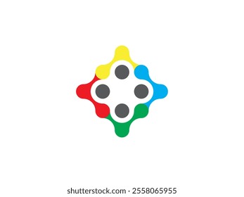 Illustration design of a logo of togetherness that is connected like a team or group collaboration, a simple logo design from metaball elements