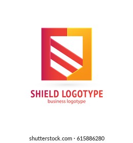 Illustration design of logotype business protection symbol. Logo design abstract shield vector template