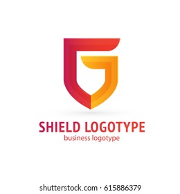 Illustration design of logotype business protection symbol. Logo design abstract shield vector template