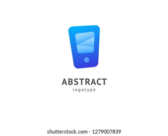 Illustration design of logotype business web marketing. Vector smartphone web icon. Logo design abstract digital technology vector template.