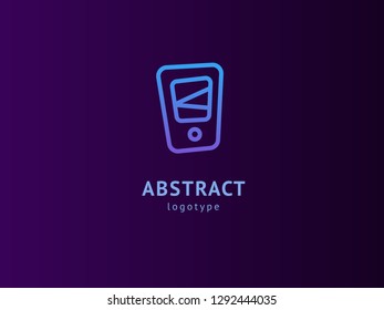 Illustration design of logotype business web marketing. Vector smartphone web icon. Logo design abstract digital technology vector template.
