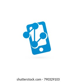 Illustration design of logotype business web marketing. Vector smartphone web icon. Logo design abstract digital technology vector template.