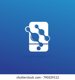 Illustration design of logotype business web marketing. Vector smartphone web icon. Logo design abstract digital technology vector template.