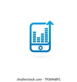 Illustration design of logotype business web marketing. Vector smartphone web icon. Logo design abstract digital technology vector template.
