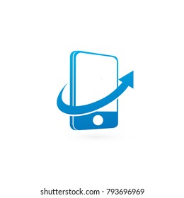 Illustration design of logotype business web marketing. Vector smartphone web icon. Logo design abstract digital technology vector template.