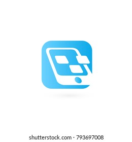 Illustration design of logotype business web marketing. Vector smartphone web icon. Logo design abstract digital technology vector template.